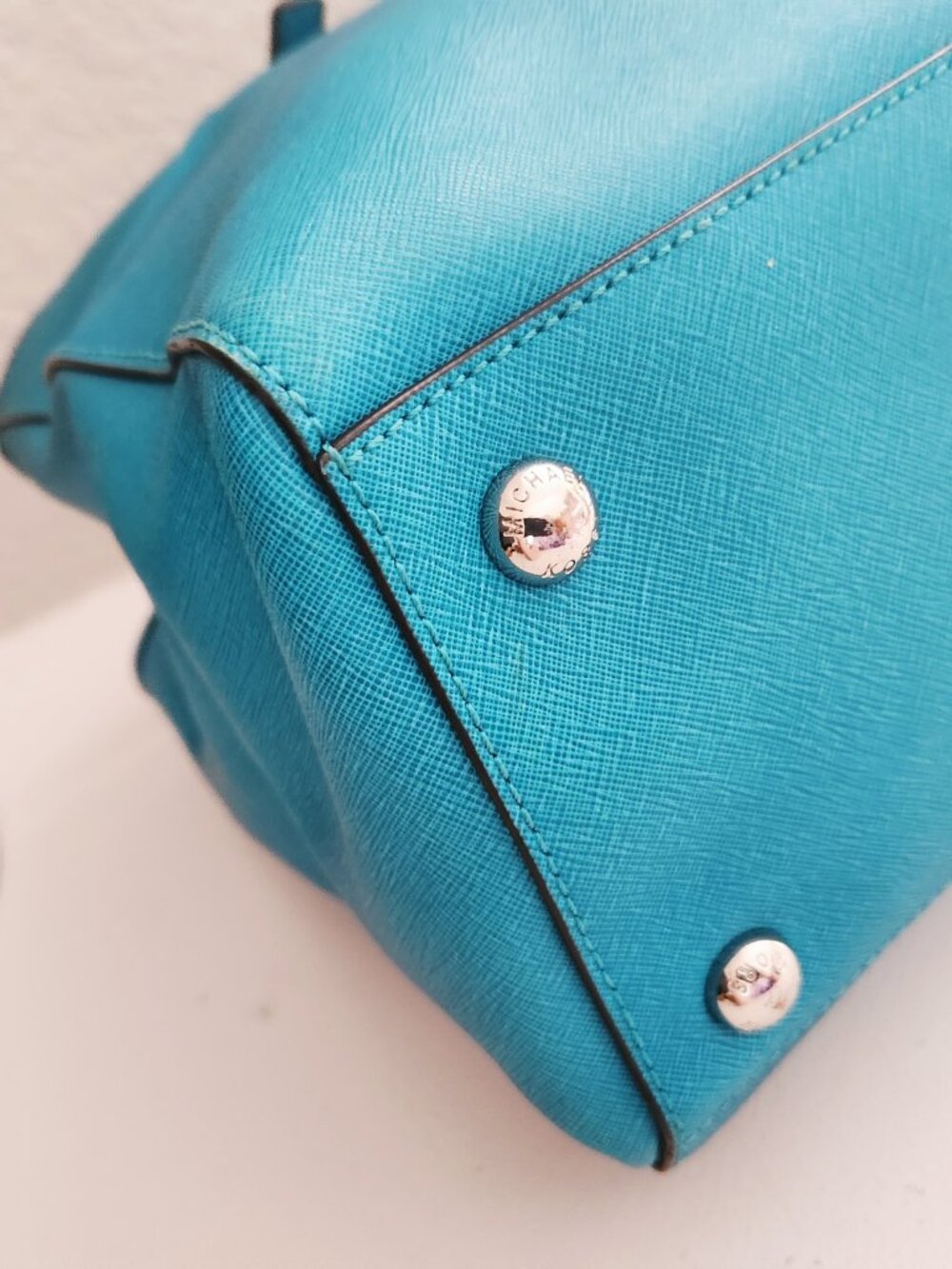 New Michael Kors Blue/Green Tote Bag Purse - Picture 8 of 13